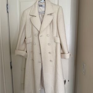 DKNY Cream Wool Blend Coat